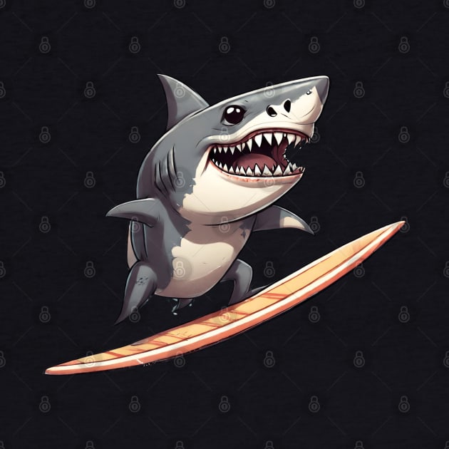 surfing shark by dodolanlaku